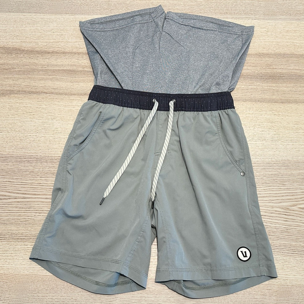 Vuori Kori Short Lined 7" Mens S Drawstring Elastic Waist Gray Running Gym V302 - Picture 7 of 11